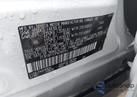 2023 Toyota Rav4 Le from USA, damaged, VIN 2T3H1RFV3PW266044
